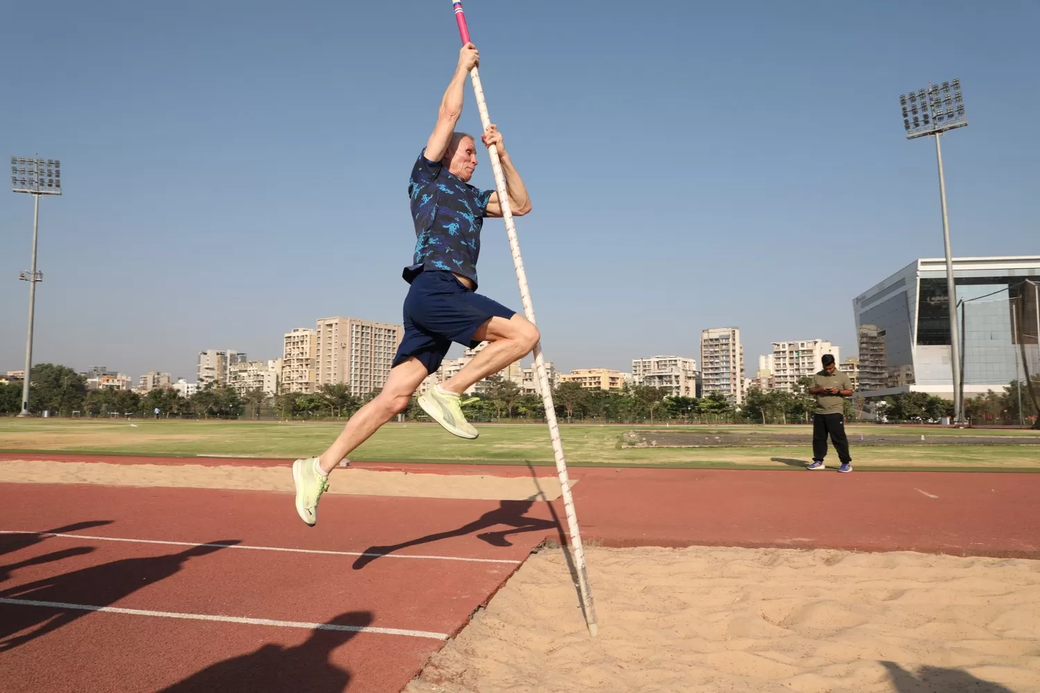 Andy with Pole Vaulting training