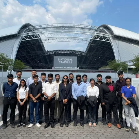 A Group Picture of Students Visiting Nanyang Technological University (NTU), Singapore.