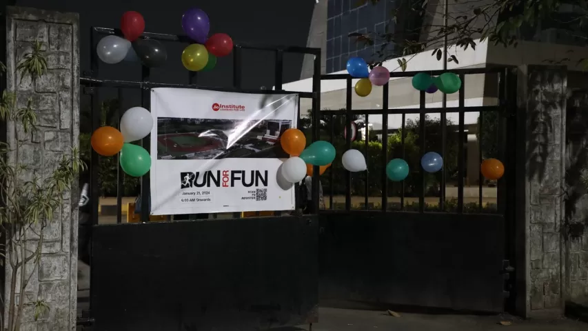 Entrance and poster of run for fun