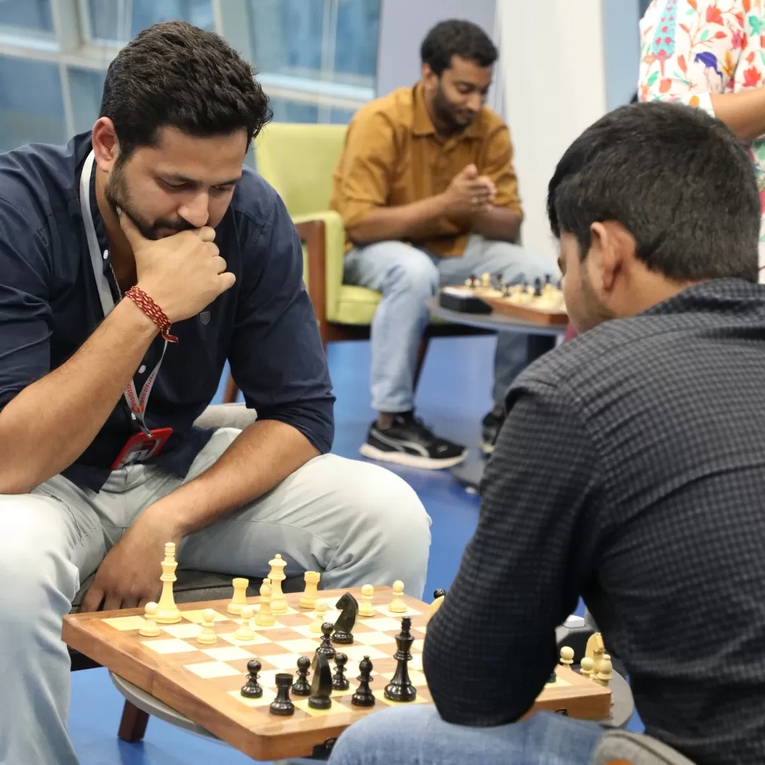 Competitors Playing a game of Chess