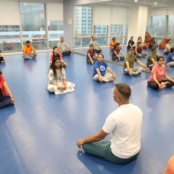 Participants doing Yoga