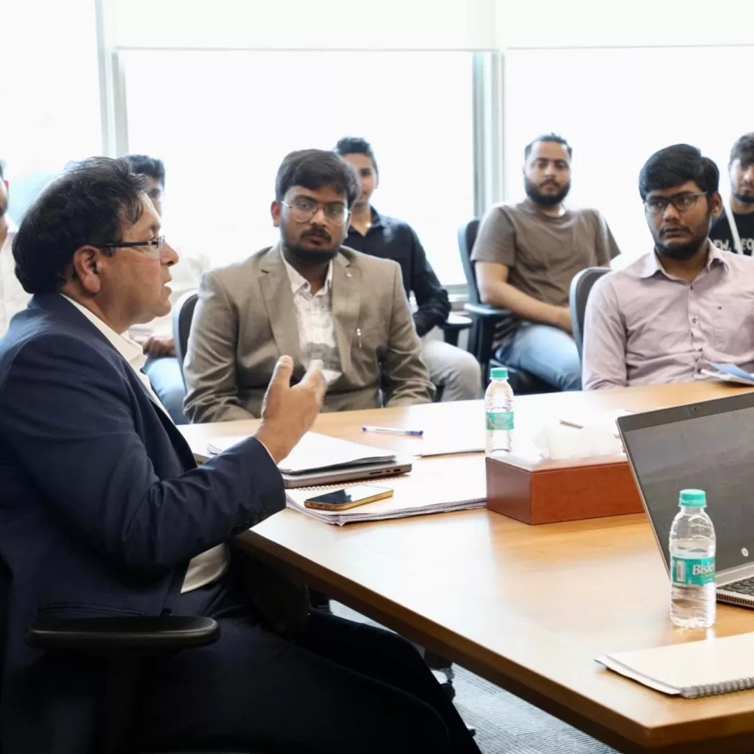 Students attending a talk by an industry expert